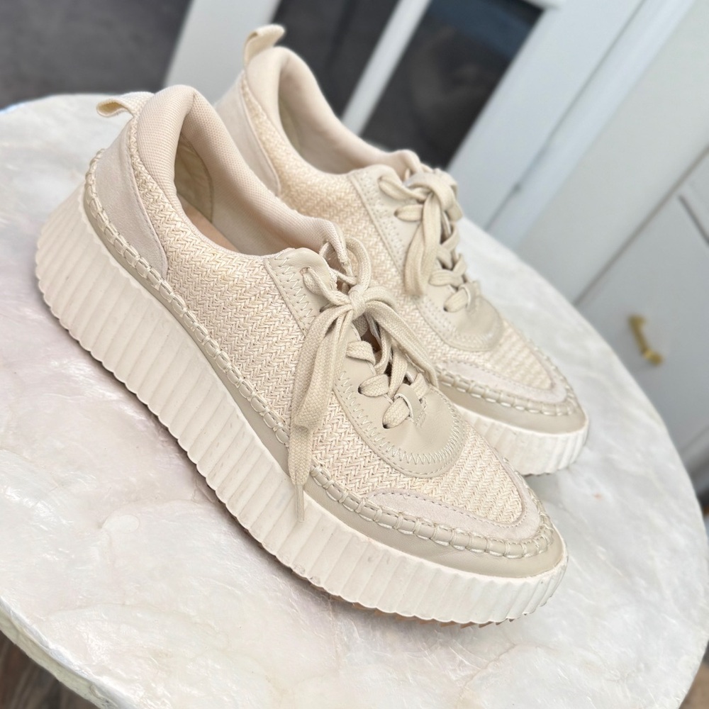 Dolce Vita Sandstone Knit Platform Sneakers